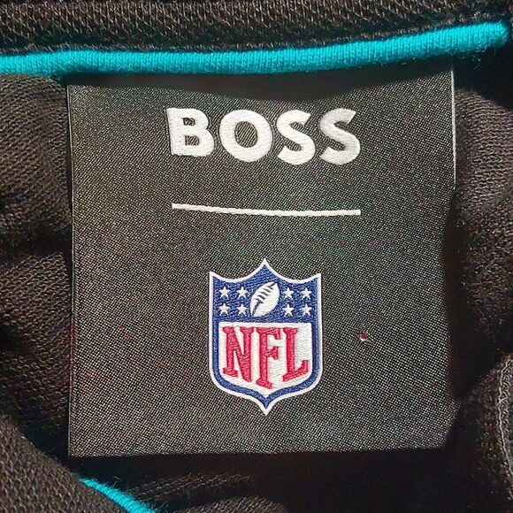 EUC BOSS X NFL Men's Pique Cotton Miami Dolphins Punter Polo Black/Aqua Size L - Picture 12 of 16
